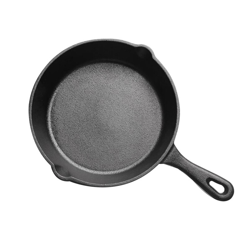 Sartén comal antiadherente de hierro fundido para Cocina de Inducción de Gas recipiente de panqueque de huevo utensilios de cocina: Black 26cm