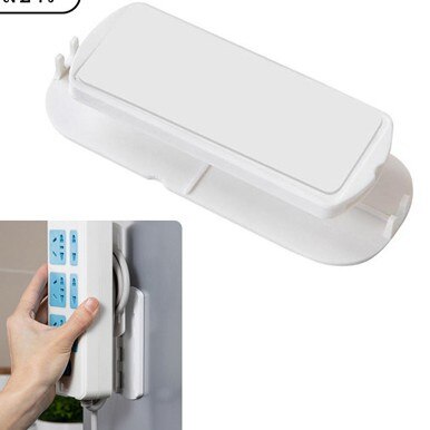 1Pc Zelfklevende Power Strip Houder Met Kabel Organizer, Wall Mount Patch Panel Socket Holder Thuis Organizer: White