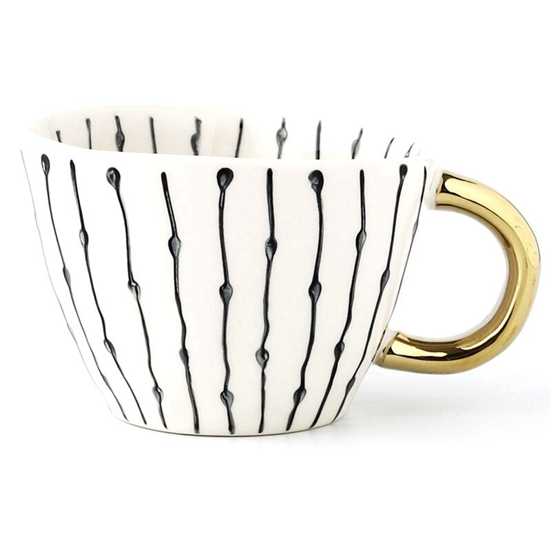 Neue Geometrische Keramik Tasse Hand Gemalt Kapazität Wasser Griff Tasse Unregelmäßigen Milch Büro Kaffee Tasse Wohnkultur: Licht Grün