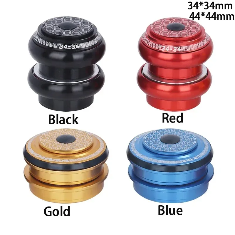 MTB Bicycle Headset 28.6mm Threadless Straight Tube Fork CNC 1-1/8" 34MM Sealed Bearing 44MM Semi-integrated Headset
