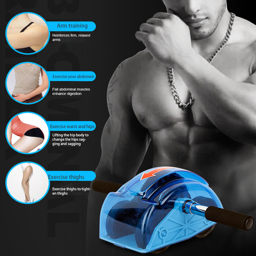 Wear Resistant Abdominal Wheel Training Sports Gym Body Building Home Ergonomic Four-wheeled Fitness Exercise Ab Roller Workout