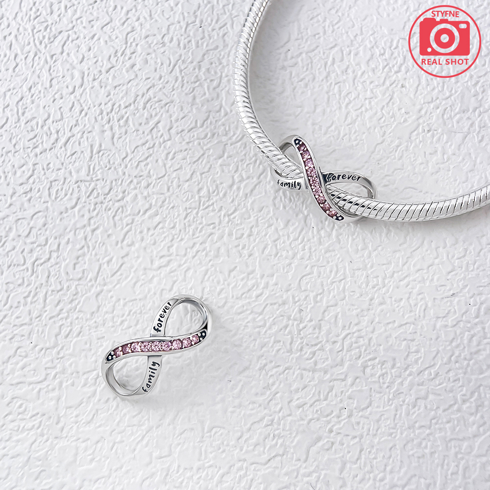 Hänge berlock pärla 925 sterlingsilver oändlig familjekärlek passar original armband för smyckestillverkning alla hjärtans dag