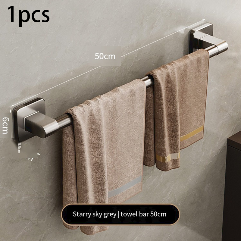 Towel Rack Bathroom Shelf No Punching Required Bathroom Accessories Organizer Items Organizers Shelves Wall Hardwar Fixture: Blue