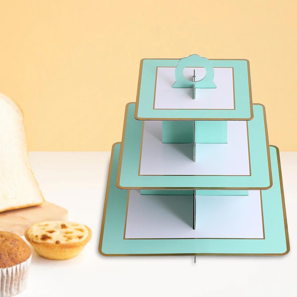 Cake Stand Exquisite Three-layer Paper Eco-friendly Disposable Dessert Stand for Wedding