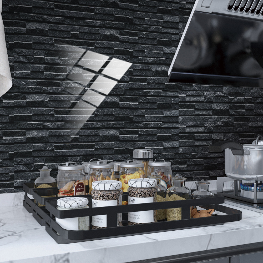 3D Wall Sticker Brick Rock Tile Stickers Backsplash Kitchen Self-adhesive Tiles Bathroom Wall Stickers Waterproof Home Decor