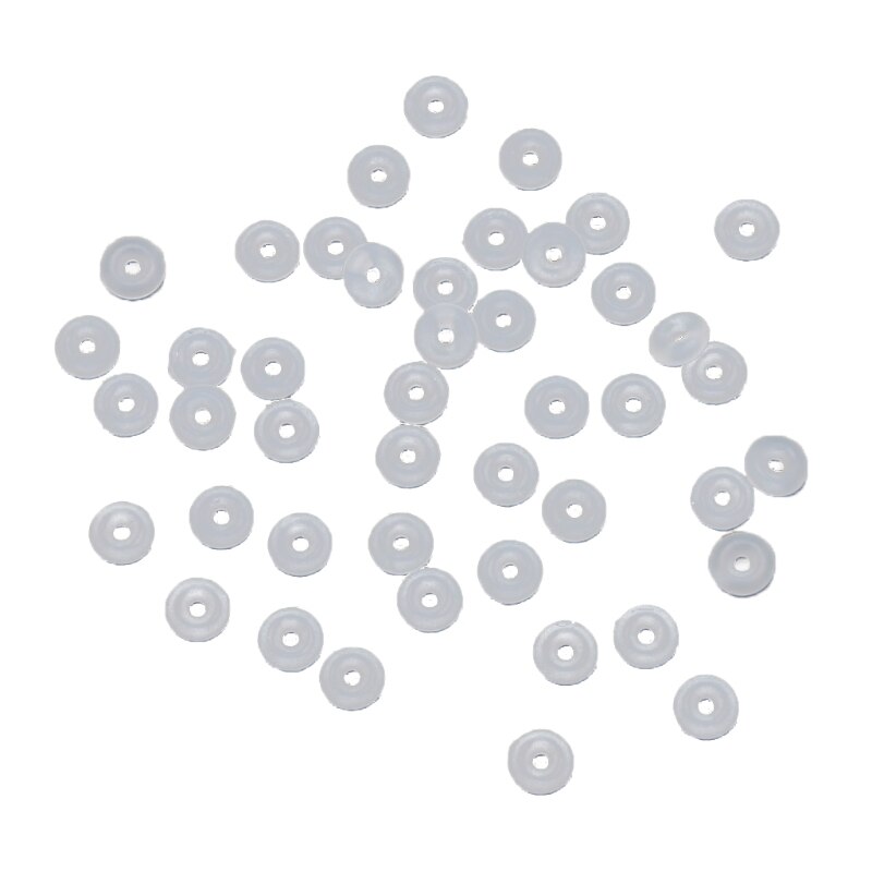 100Pcs Silicone Rubber Stoppers Ring Bead Charms Bracelets Compatible for Use Alone or with Clip Lock Spacer Charm Beads: 1mm