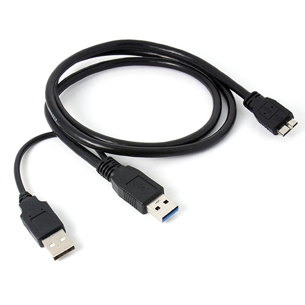 0.5m nopeaa dual usb 3.0 a uros-mikro kaapelilla siirrä kovalevyn kaapeli musta