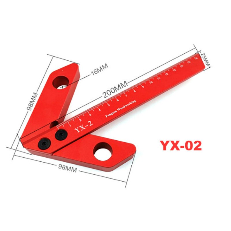 Règle de menuisier à Angle droit de 45/90 degrés, outil de mesure du travail du bois: YX-02