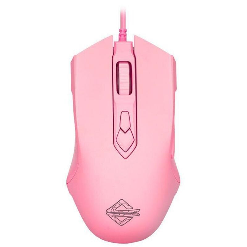 Aj52 Game Mouse Macro Programming Game Optical Mice Usb Cable Computer Mousey: Pink