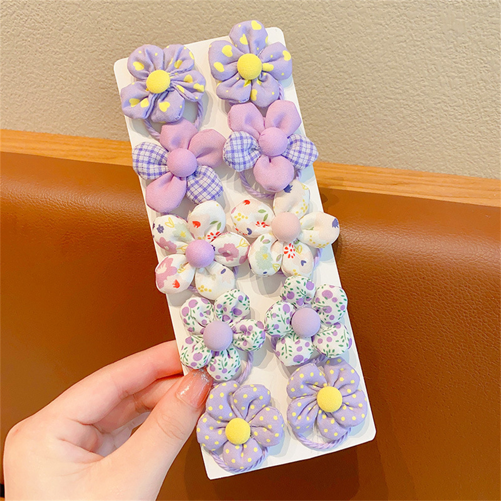 10 unids/set de lazos coloridos para el cabello con flores, coleteros elásticos, banda de goma, accesorios para el cabello de bebé para niños pequeños, niños, adolescentes y niñas: Verde