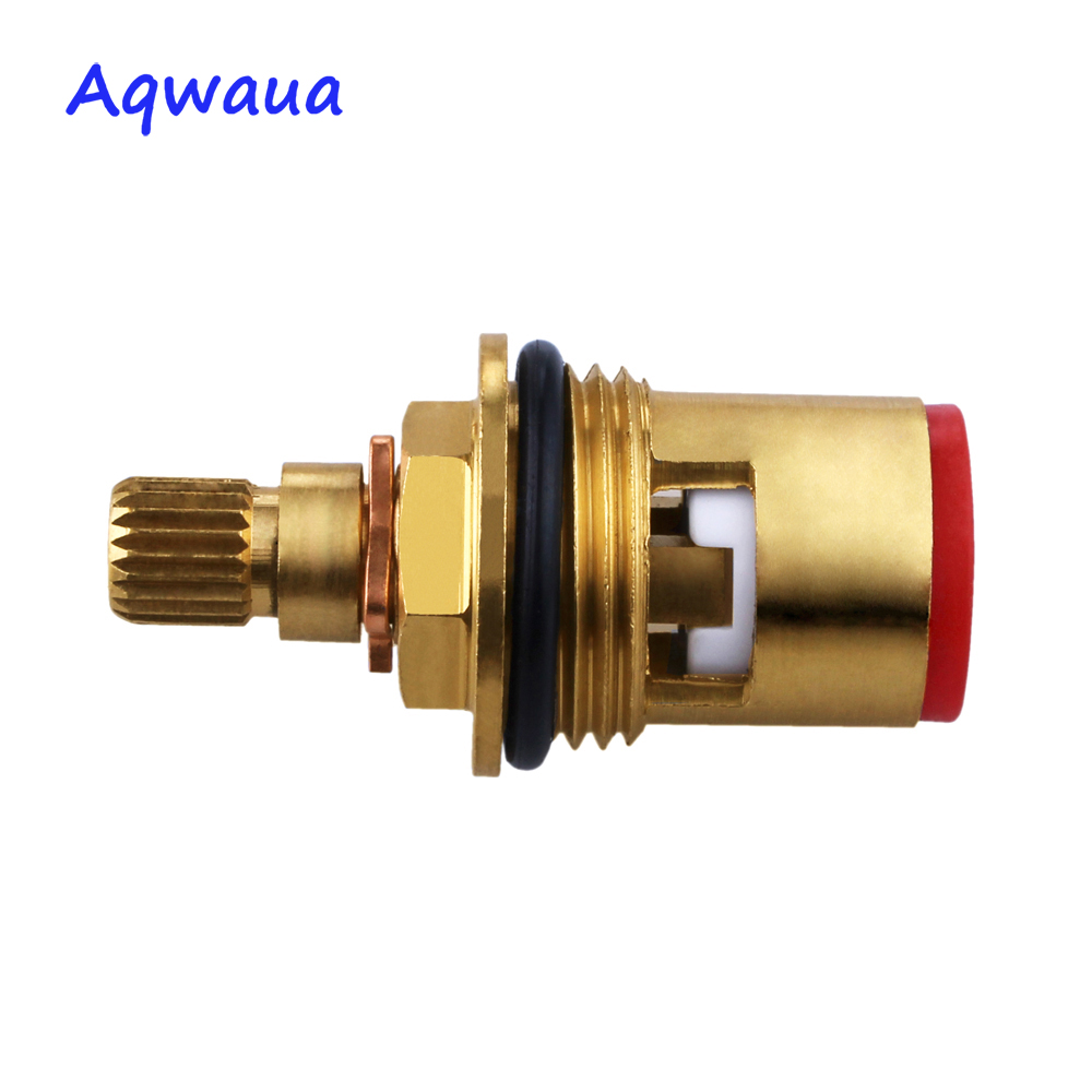 Aqwaua keramische schijf kraan cartridge messing binnen vervangend onderdeel watermengkraan messing kwartslag kraan accessoire