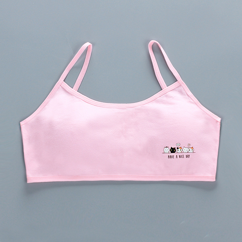 Tops para adolescentes, sujetador para chico y niña, ropa interior de 12 años, lencería XS, sostén de entrenamiento deportivo, ropa interior sin aros de 8 a 14T 10: Rosa