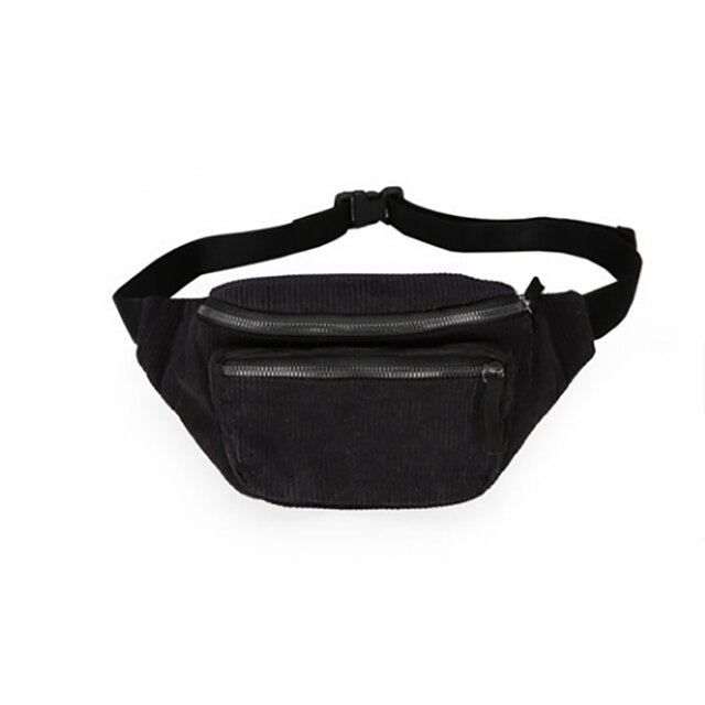 corduroy Waist Bag Zipper Chest Bag Sport Canvas Fanny Pack Girl Waist Belt Bags Phone Waist Pack for women: Color 4