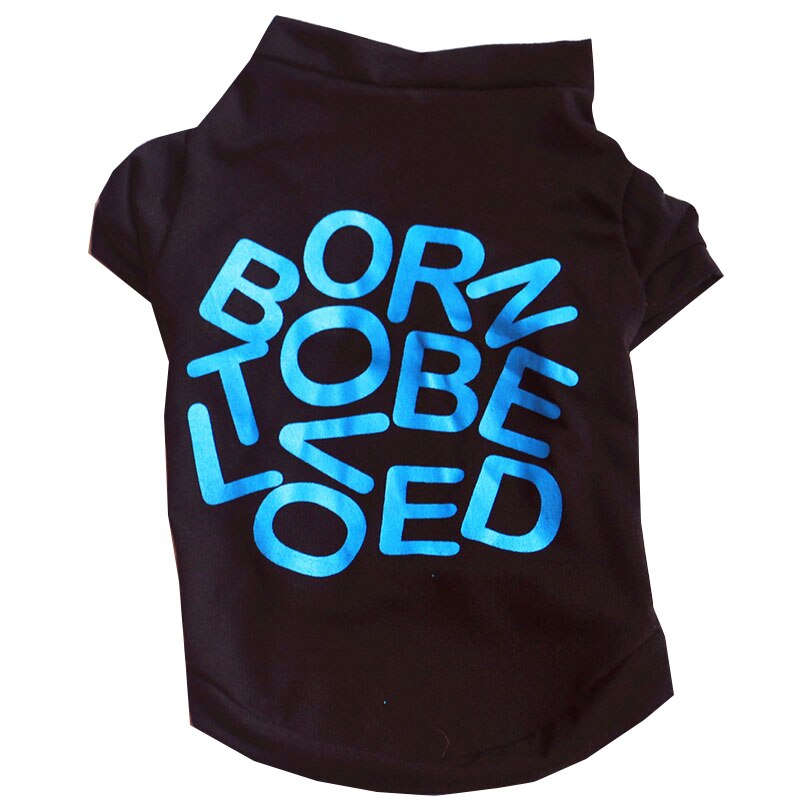 Spring Summer Letter Pet Dog Clothing T-shirt Fashionable Bottoming Shirts For Small Medium Dogs Casual Classic Outer Wear Shirt: Black / M