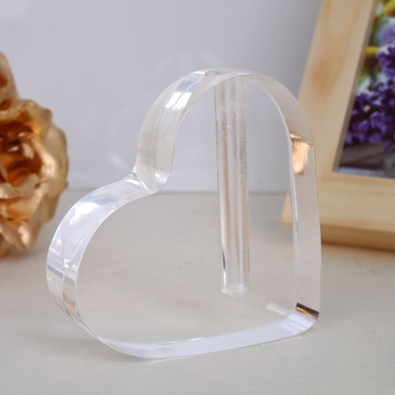 Rose Heart-shaped Display Stand - Acrylic plexiglass flower vase