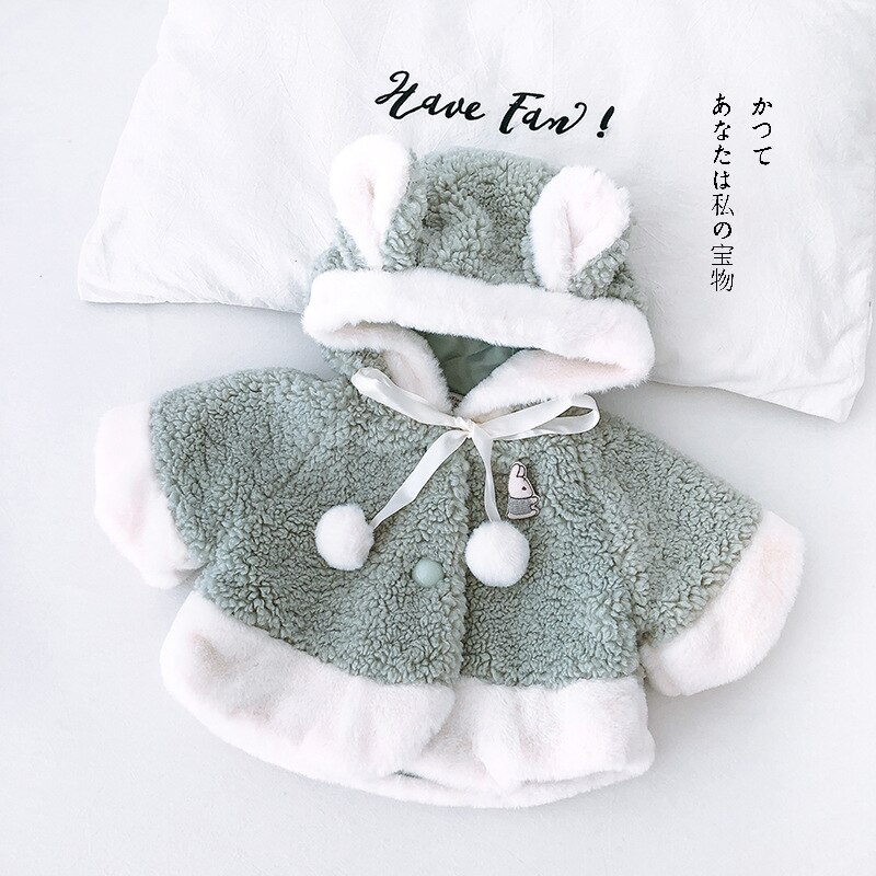 Newborn Baby Coat Autumn Winter Unisex Cotton Hooded Cartoon Christmas baby winter 2 Color baby girl winter coat 0-18M 2019New: green / Newborn