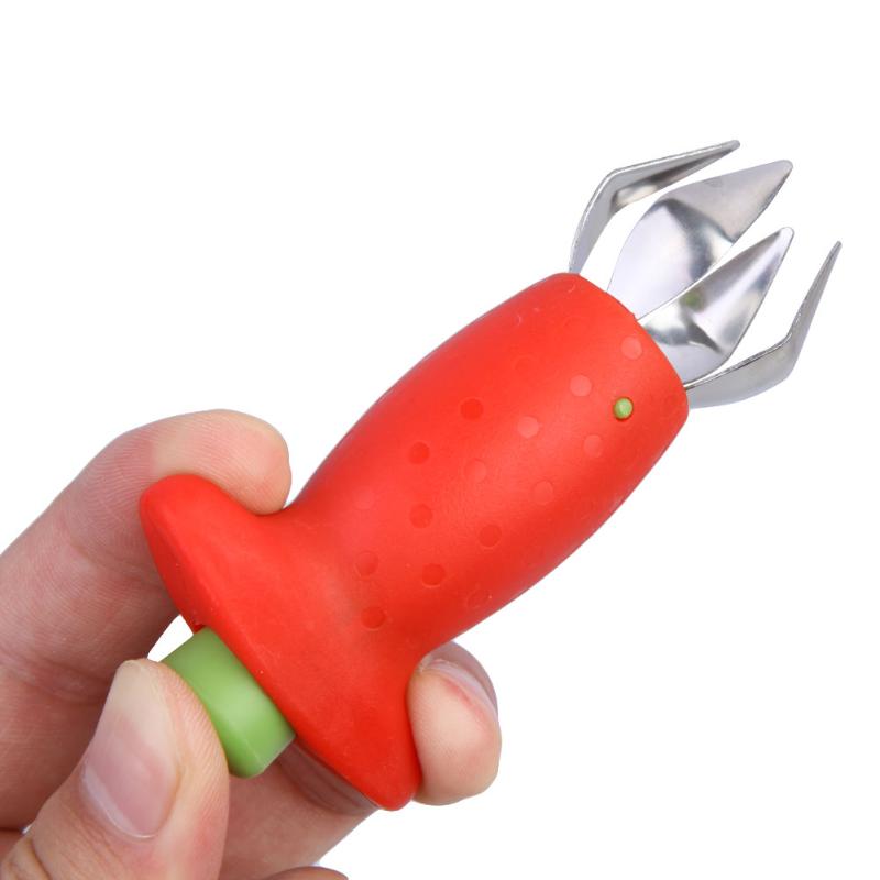 Enkelt jordbærskaller tomatstilke spillter frugtgrøntsag bladstængelfjerner gadget køkkenværktøj tilbehør gadgets