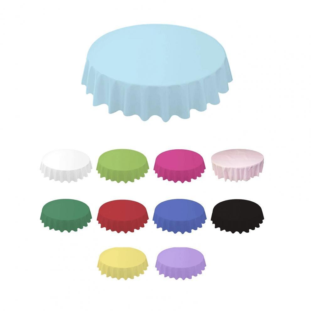 80%HOT84 Inch Round Tablecloth Simple Disposable PE Waterproof Thicker Table Cover Fabric for Home