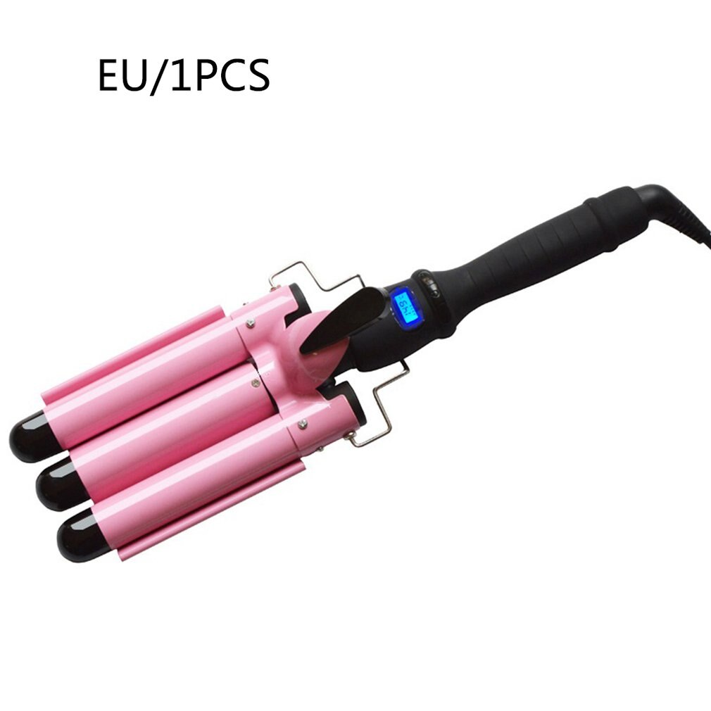 Curling Iron Ceramic Triple Barrel Hair Styler Hair Waver Styling Tools 110-240V Hair Curler Electric Curling: Gray