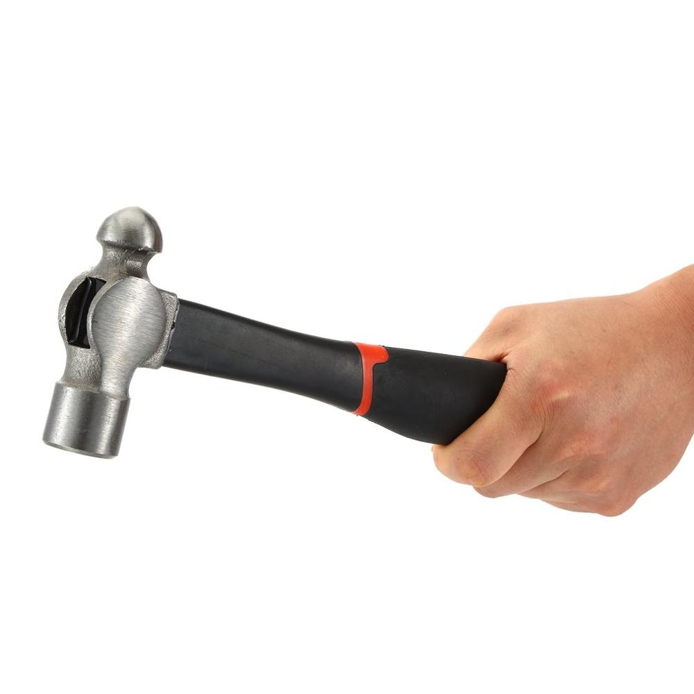 Non-Slip Round Head Hammer With Wooden Handle Steel Ball Pein Hammer For Woodworking Machinist Repair Hand Tool