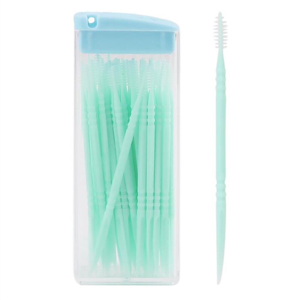 50Pcs/Sets Portable Plastic Cleaning Toothpicks, Household Daily Use, Multi-purpose Travel Two-end Dental Floss Stick
