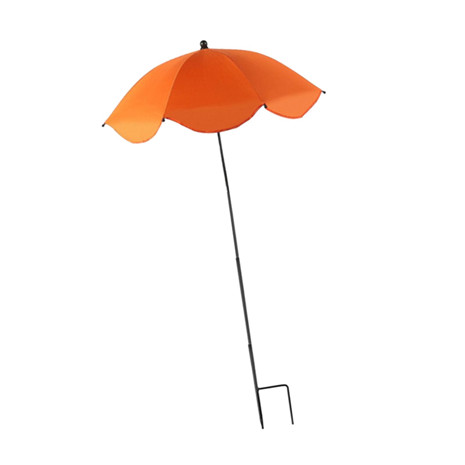 Planteparaply skyggedug, praktisk parasol haveparaply skygge udendørs planter parasolovertræk terrasseparaply med metalpæl: Orange