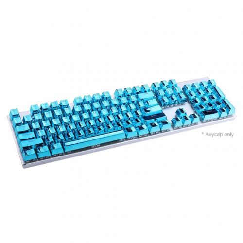 104 Keys Solid Color PBT Backlight Electroplated Metal Texture Mechanical Keyboard Keycaps Replacement Kit For Cherry MX : Blue