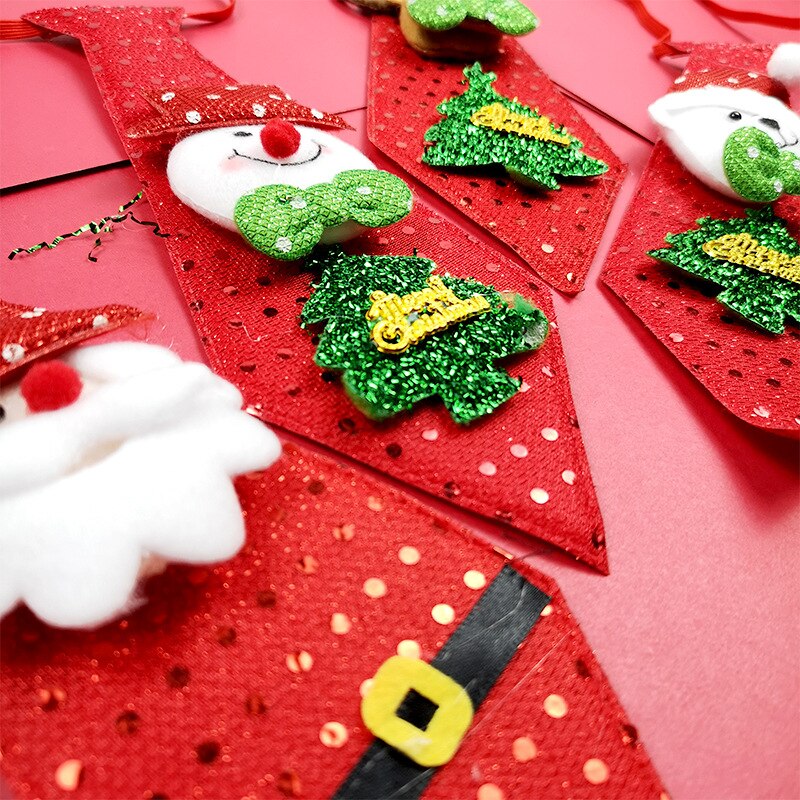 Corbata ostentosa de lentejuelas para niños y niñas, accesorios de Cosplay de Papá Noel, Elk, muñeco de nieve, de Navidad