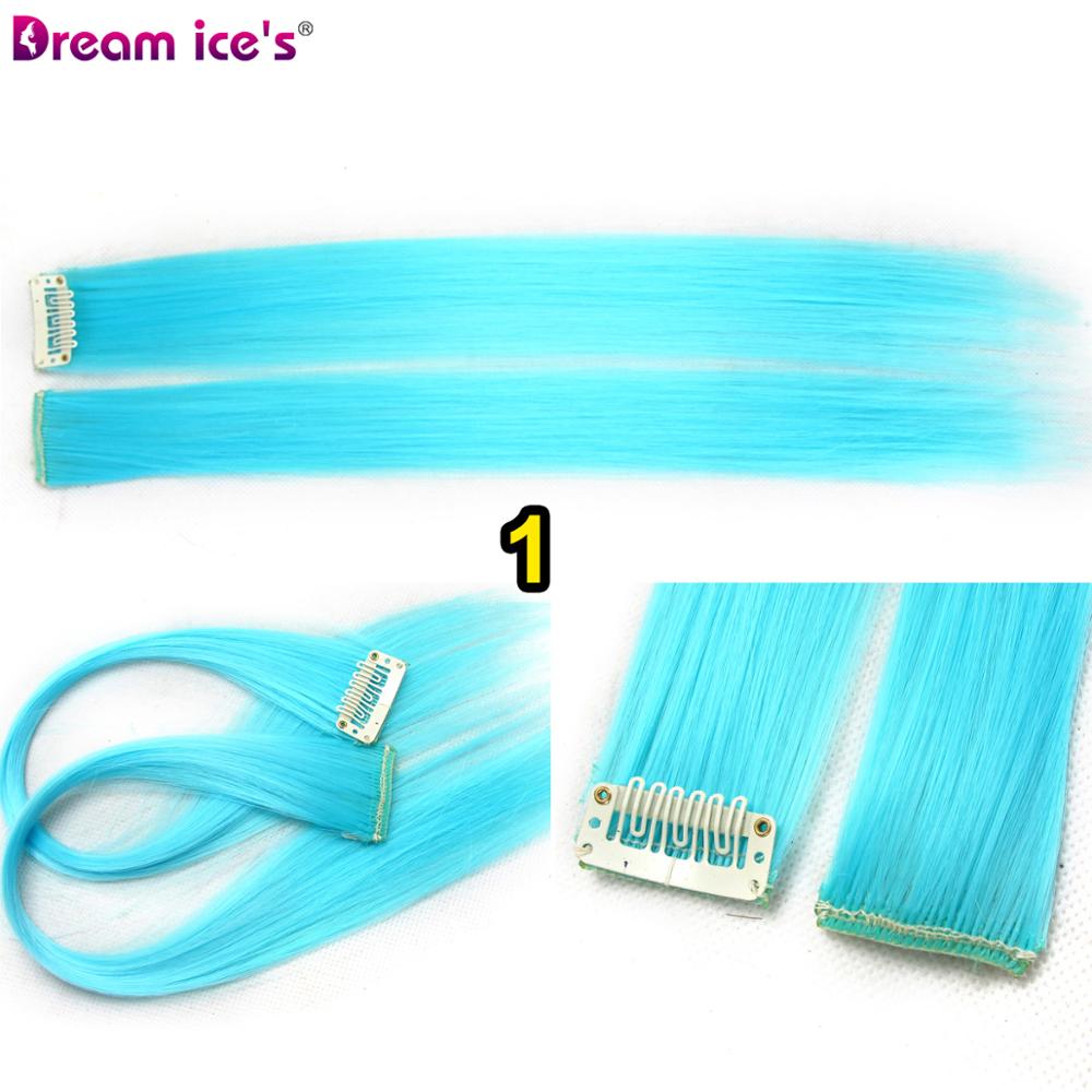 Synthetische Lange Enkele Clip In Hair Extensions Een Stuk Roze Regenboog Kleur Mode Rechte Haarstukje Voor Vrouwen En Meisje: #3