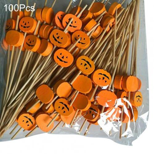 Aantrekkelijke 100 Stuks Duurzaam Leuke Cartoon Patroon Fruit Tandenstoker Mooie Fruit Pick Praktisch Voor Indoor: Orange2