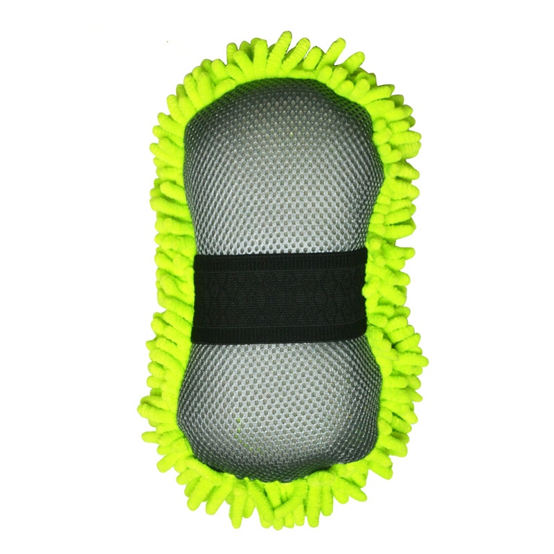 2 IN 1 Microfiber Chenille Car Wash Sponge Ultrafine Fiber Anthozoan Mesh backing for Car Wash and Clean