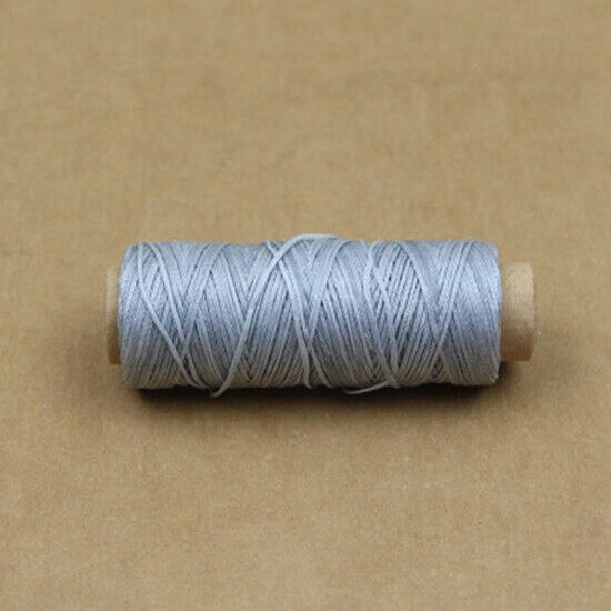 1mm Leather Sewing Flat Waxed Thread Wax String Hand Stitching Craft 50M 150D: Light gray