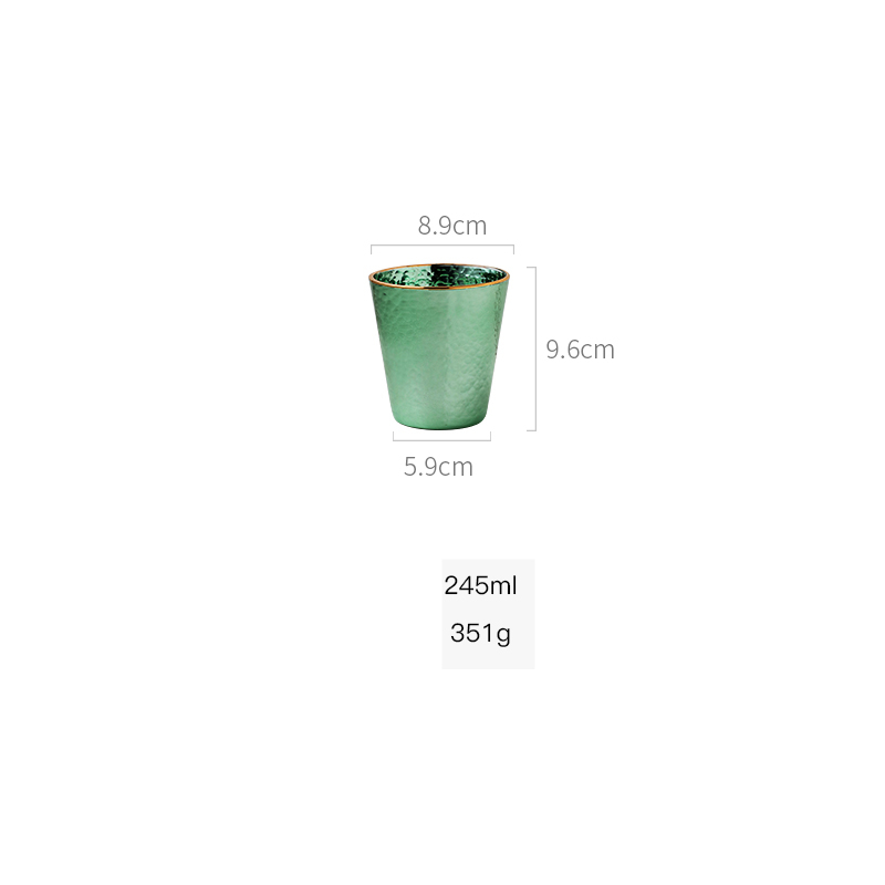 Phnom penh glas bägare grön nordisk lyx dricksglas hammare frukost mjölkkopp champagneglas: A
