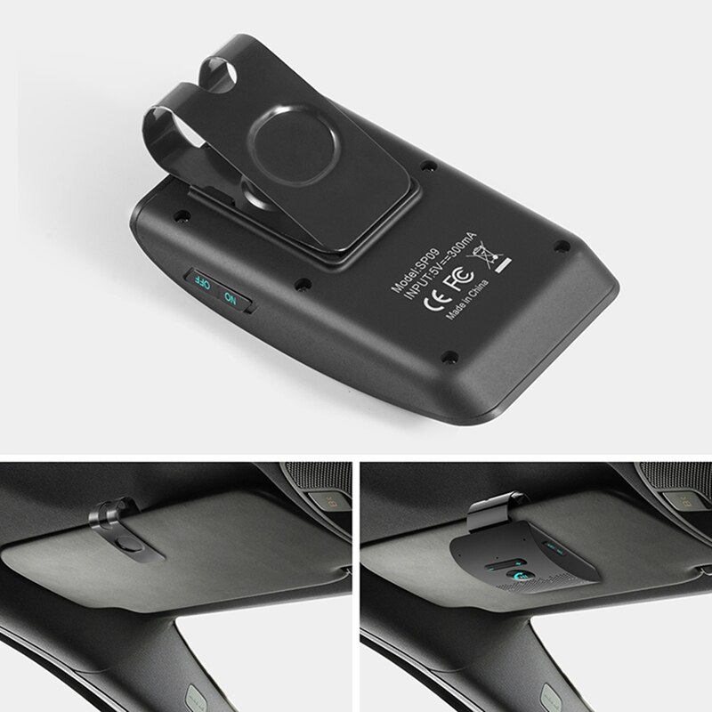 Sp09 Bluetooth Freisprecheinrichtung Auto Bausatz Drahtlose Bluetooth Lautsprecher Telefon Multipoint Auto Mp3 Bausatz Mit Sonnenblende Clip