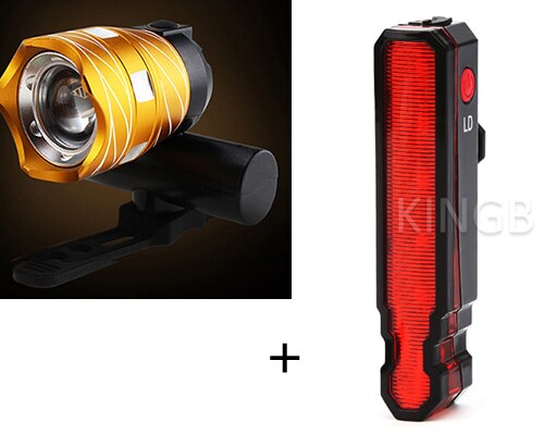 Basecamp fiets koplampen  t6 led lampen usb oplaadbare aluminiumlegering fiets stuur regenbestendige lamp mtb racefiets verlichting: Laser 3