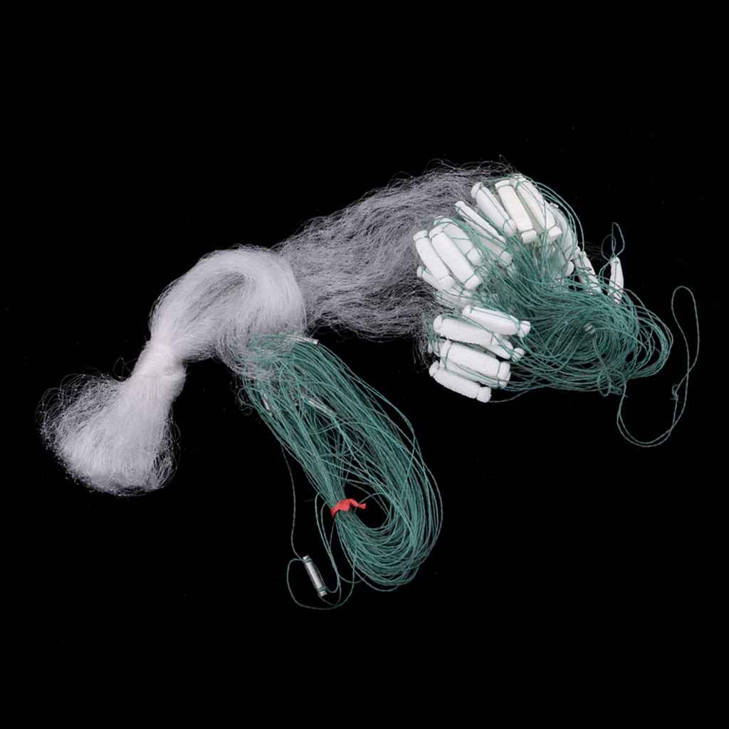 1 Layer Fishing Gill Net 0.7x8m Fish Mesh Bait Trap Nylon Fish Gill Net with Lead Sinker Casting Net Outdoor Fishing Tackles