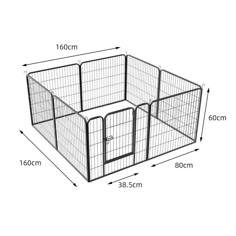 8 Stuks Veiligheid Hond Deuren Haard Veiligheid Kids Kat Hond Hekken Zwart Home Security Huisdieren Gates Levert Opvouwbare Stalen Hek Hwc