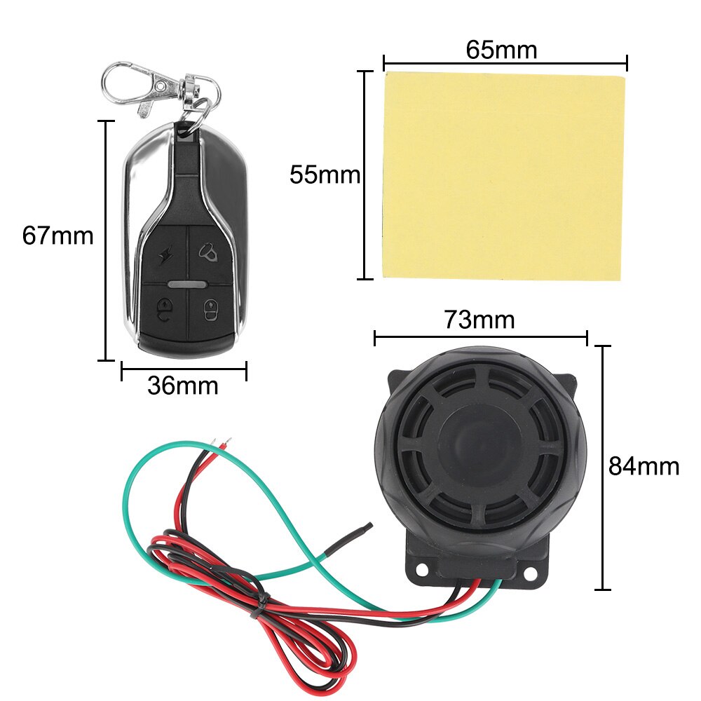 Motorcycle Alarm Security System Bike Scooter Motor Alarm System Dual Remote Control Motorcycle Theft Protection 12V