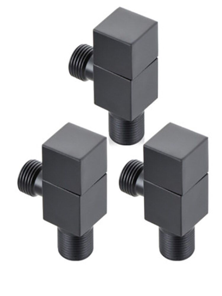 Hoekstopkraan Water Regelklep Brus Goud Hoek Valve Badkamer Tap Water Valve 1/2*1/2 Rvs Zwarte Hoek kleppen: 3 PCS black