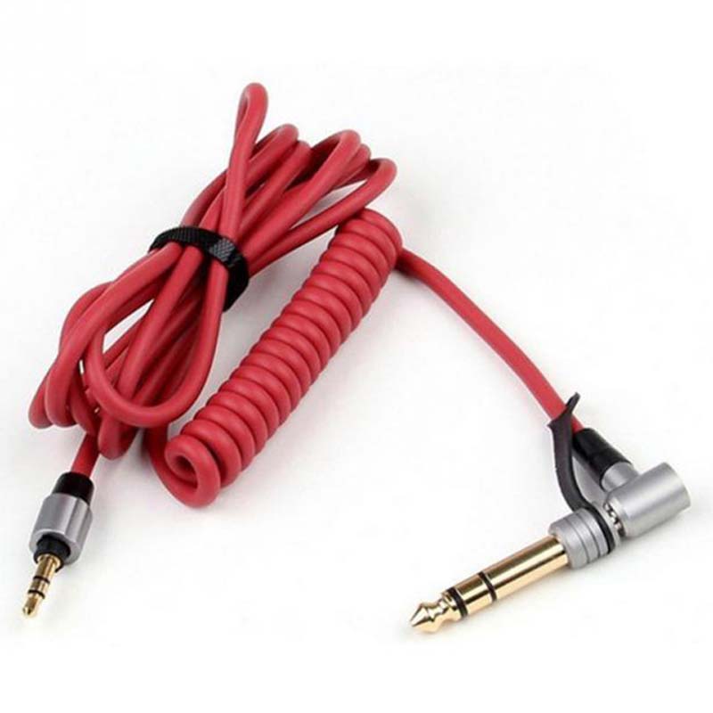 Adecuado para Beats by dr.dre Pro Detox cable de auriculares cable de extensión de resorte de interfaz de 3,5 mm con adaptador de 6,5 mm