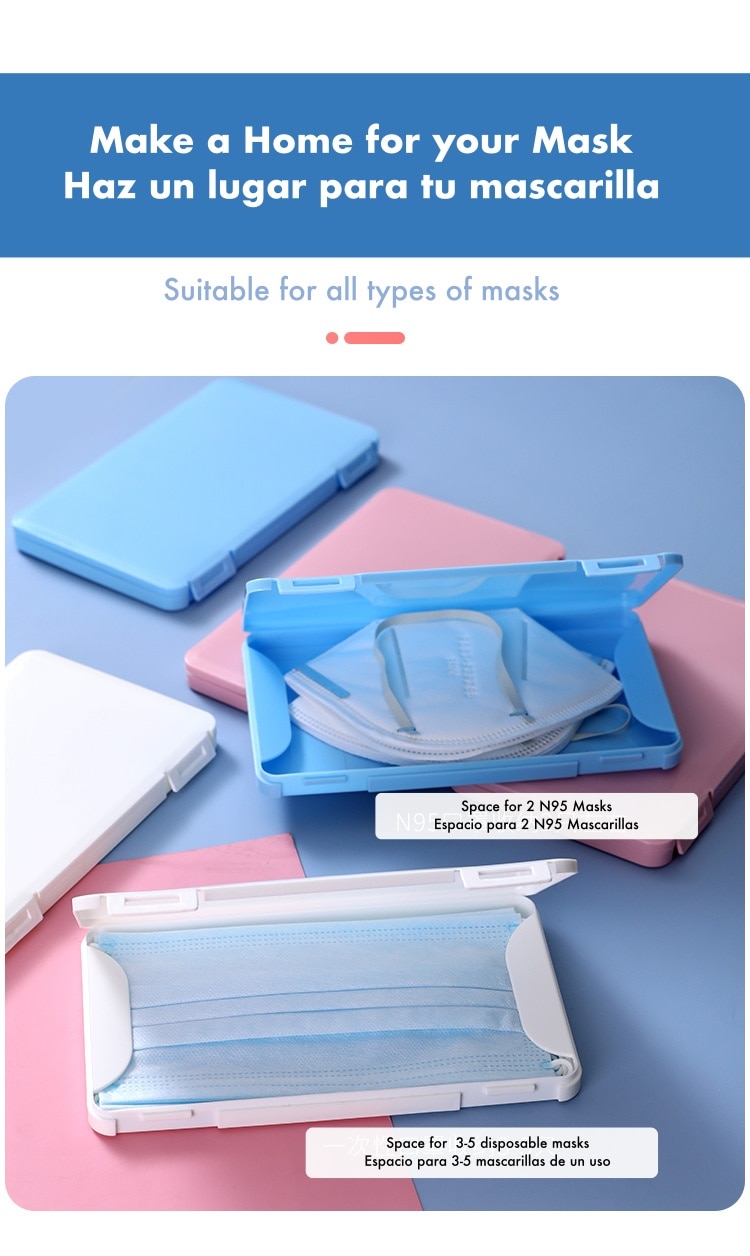 Bolsa portátil de almacenamiento de mascarillas, caja de almacenamiento de mascarillas antipolvo para la prevención de la contam