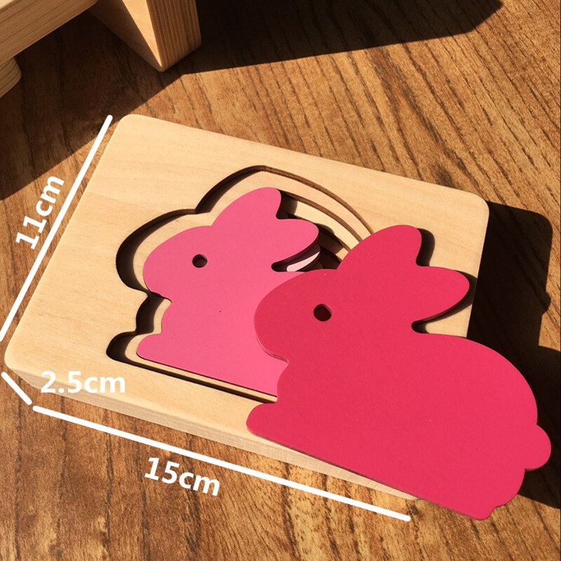 Candywood-Juguetes de madera para niños, rompecabezas 3D de animales de cartón, rompecabezas multicapa, juguetes para bebés rompecabezas, ayuda educativa temprana