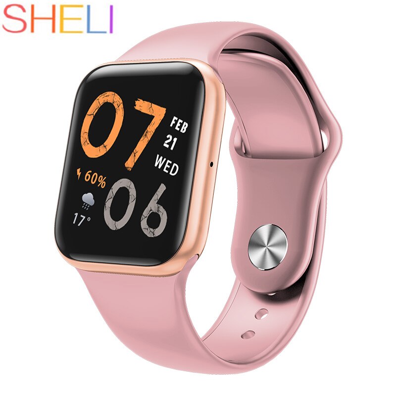 Smartwatch SHELI P80pro - Monitor Tętna i Ciśnienia Krwi - Tracker Fitness - Kolorowy Ekran LCD - Kompatybilny z iOS/Android: Różowy