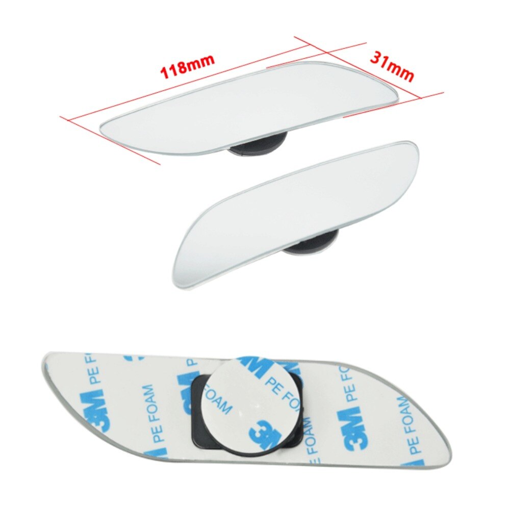 Super Wide 3M Taped Wider Blind Spot Mirror,Frameless,2 Way Application: Fixed Or 360 Degree Adjustable,1 Pair,Free Ship