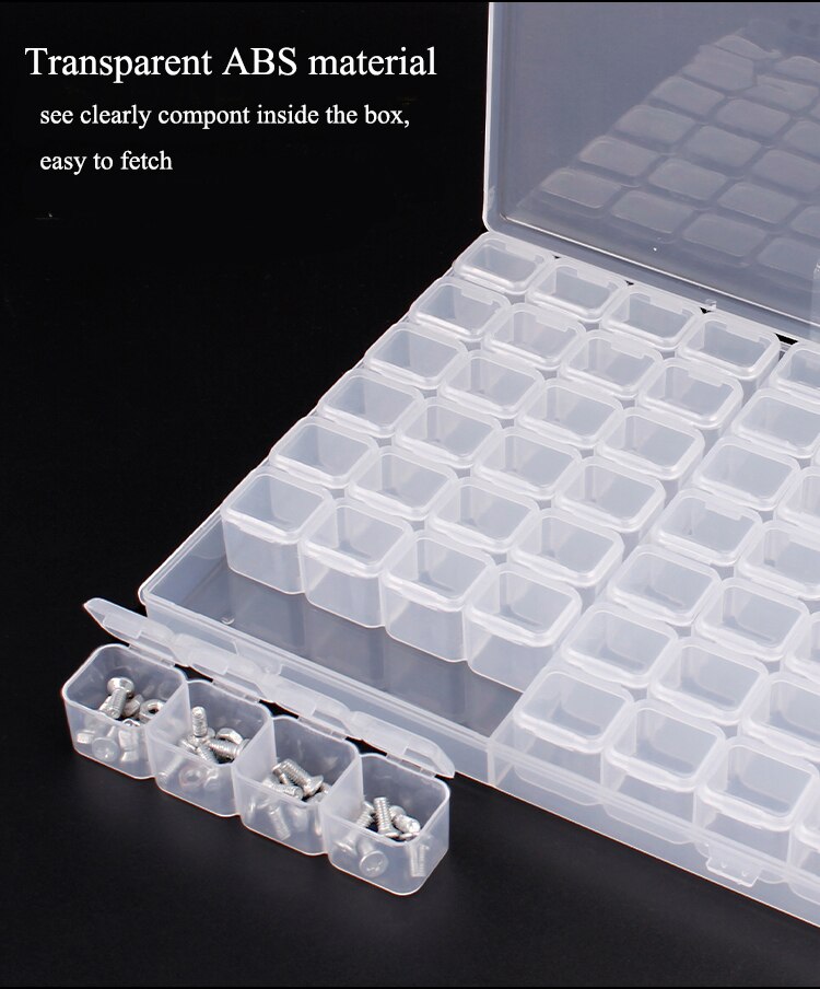 Transparent Plastic element box small screw sorting box hardware storage box mini flip part Small Component Jewelry Tool Box