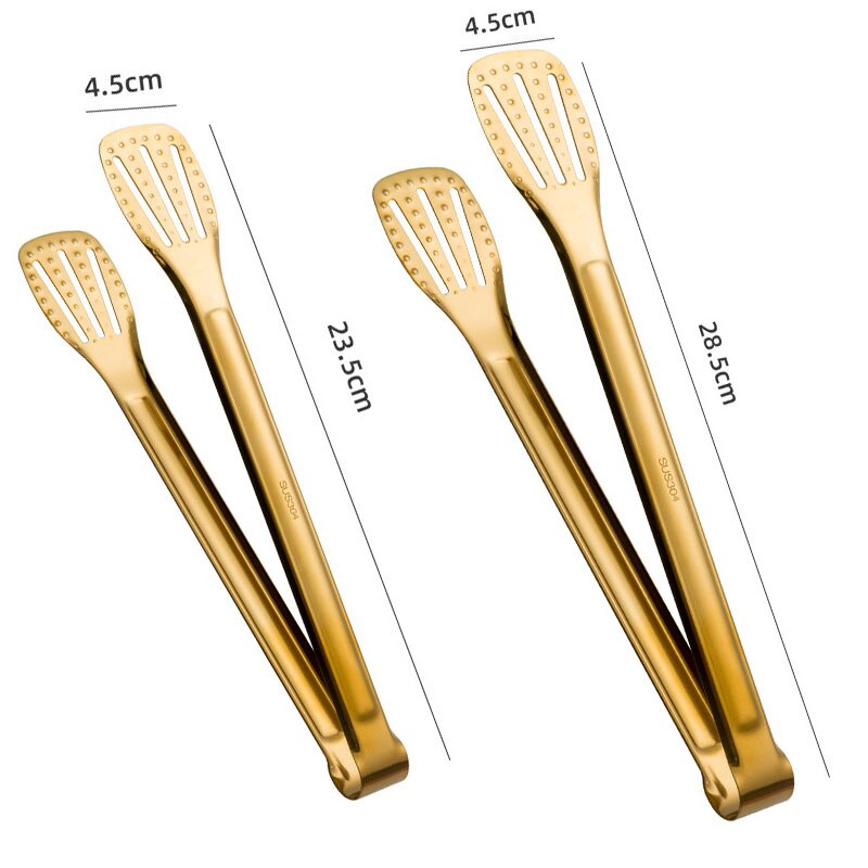 Kitchen Tool Gadgets Utensils Barbecue Bbq Steak Bake Bread Food Clip Accessories Stainless Steel Utensilios Cocina Pinzas Cocin: Gold / S
