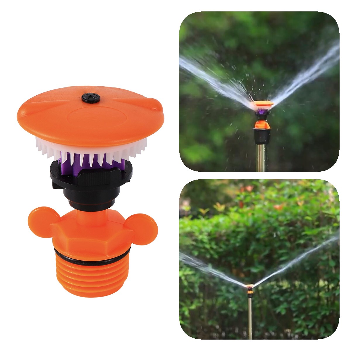 Arroseur d'arrosage de jardin à filetage mâle 1/2" 360 ° Buse d'irrigation rotative pour champ de fleurs de pelouse, arroseur rotatif oscillant