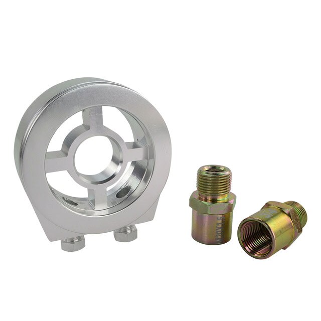 JDM- Oil Filter Cooler Sandwich Plate Adapter M20*1.5 and 3/4-16 Universal Oil Adapter Car Meter: Silver