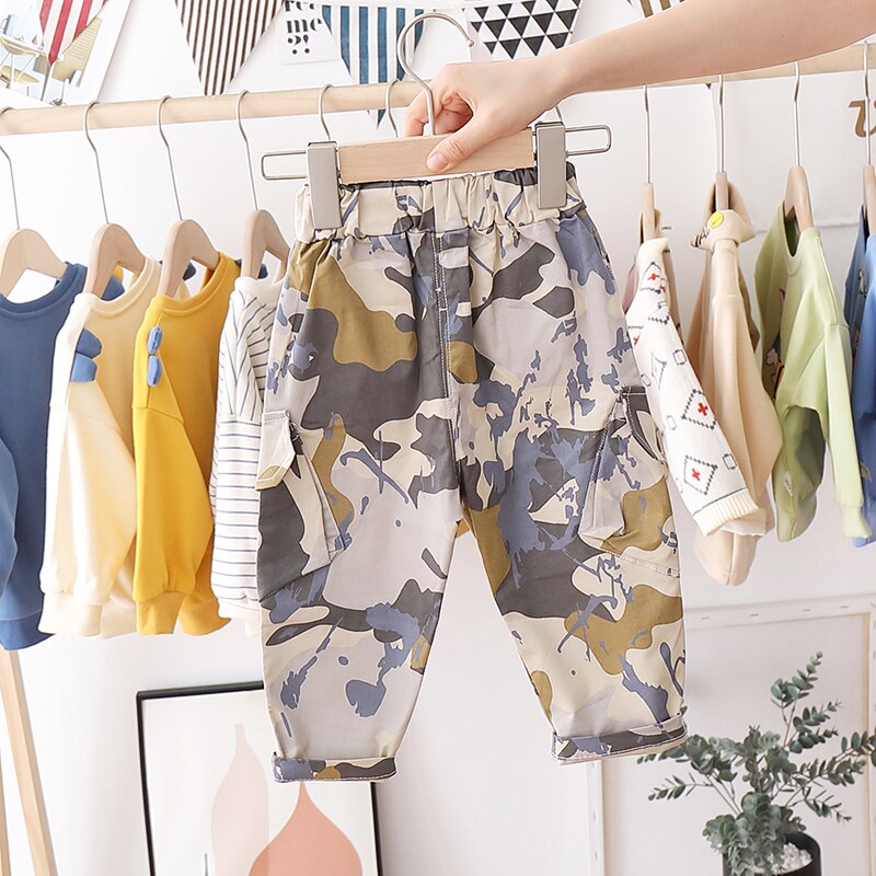 Babyjongens meisjes camouflage broek lente en herfst broek kinderen kinderen vrijetijdsbroeken