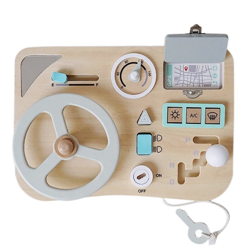 Simulationslenkrad, fahrautositz, holzspielzeug, aktivitätsbrett, lehrmittel, frühkindliche bildung, puzzle zum entsperren: Default Title
